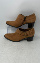 Load image into Gallery viewer, Bandolino Womens Brietta Brown Zipper Leather Block Heel Ankle Booties Size 7.5M
