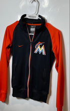 Load image into Gallery viewer, Nike Womens Black With Orange Miami Marlins MLB Baseball Track Jacket Size XS
