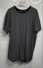 Load image into Gallery viewer, Pacsun Mens Black White Striped Cotton Short Sleeve Scallop Fit T-Shirt Size XL
