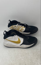 Load image into Gallery viewer, Nike Boys Team Hustle D 9 AQ4224-004 Black White Golden Tone Sneakers Shoes 6.5Y
