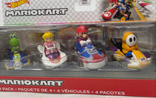 Load image into Gallery viewer, Hot Wheels GWB36 JDL94 Diecast Mario Kart 4-Pack Racing Toys Sealed
