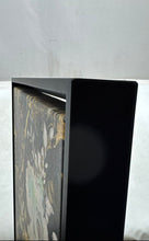Load image into Gallery viewer, Decorative Framed Wall Art Print Of Stacked Designer Logos In Gold And Black
