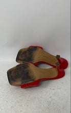 Load image into Gallery viewer, Vince Camuto Womens Brelanie Red Woven Leather Slip-On Stiletto Mule Heels Sz 6M
