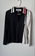Load image into Gallery viewer, Titleist Womens Black White Long Sleeve Collared Golf Polo Shirt Size Large
