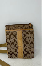 Load image into Gallery viewer, Coach Womens Brown Monogram Charm Adjustable Strap Zipper Crossbody Bag
