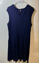 Load image into Gallery viewer, New York &amp; Company Womens Blue Sleeveless Round Neck Fit &amp; Flare Dress Size LT
