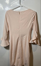 Load image into Gallery viewer, Karl Lagerfeld Womens Pink 3/4 Bell Sleeve Round Neck Sheath Dress Size 2
