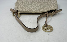 Load image into Gallery viewer, Michael Kors Womens Cream Signature Pint Charm Inner Pocket Shoulder Purse
