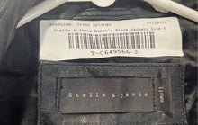 Load image into Gallery viewer, Stella &amp; Jamie Womens Black Leather Long Sleeve Full-Zip Biker Jacket Size Small

