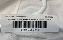 Load image into Gallery viewer, Michael Kors Womens White Studded Logo Long Sleeve Pullover Hoodie Size M
