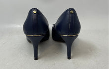 Load image into Gallery viewer, Jones New York Womens Blue Leather Slip-On Pointed Toe Pump Heels Size 6.5
