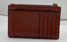 Load image into Gallery viewer, Authentic Tory Burch Womens Britten Brown Leather Card Case Wallet Worn
