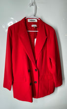 Load image into Gallery viewer, StyleList By Micaela Womens Red Peak Lapel Double-Breasted Blazer Sz L With Tag

