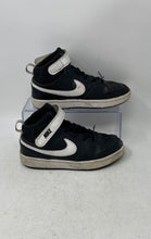 Load image into Gallery viewer, Nike Kids Court Borough Mid 2 CD7783-010 Black White Sneaker Shoes Size 1Y
