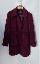 Load image into Gallery viewer, Tahari Womens Burgundy Long Sleeve Pockets Button Front Pea Coat Size 10P

