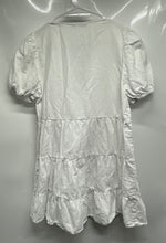 Load image into Gallery viewer, Zara Womens White V-Neck Puff Sleeve Tiered Babydoll Mini Dress Size Medium
