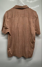 Load image into Gallery viewer, Calvin Klein Mens Brown Printed Cotton Short Sleeve Button-Up Shirt Size Large
