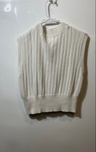 Load image into Gallery viewer, Jessica Simpson Womens Beige Cable-Knit Sleeveless V-Neck Vest Sweater Size L
