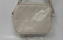 Load image into Gallery viewer, Juicy Couture Womens Beige Monogram Embossed Faux Leather Crossbody Bag
