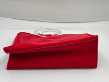 Load image into Gallery viewer, Escada Beaute Womens Red Clear Double Ring Handle Zipper Cosmetic Bag
