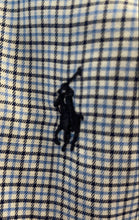 Load image into Gallery viewer, Ralph Lauren Mens Blue White Plaid Cotton Long Sleeve Button-Up Shirt Size L
