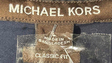 Load image into Gallery viewer, Michael Kors Mens Dark Blue Short Sleeve Classic Fit Button-Up Shirt Size L
