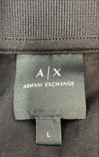 Load image into Gallery viewer, Armani Exchange Mens Black White Stripe Cotton Short Sleeve Polo Shirt Size L
