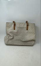 Load image into Gallery viewer, Michael Kors Womens Beige Brown Signature Print Double Strap Shoulder Bag
