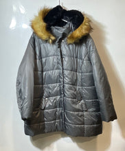 Load image into Gallery viewer, Roaman's Womens Gray Long Sleeve Pockets Hooded Parka Puffer Jacket Size 2X
