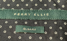Load image into Gallery viewer, Perry Ellis Mens Blue Printed Cotton Button-Up Shirt Size Medium
