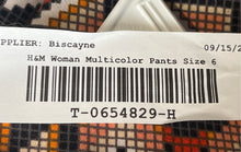 Load image into Gallery viewer, H&amp;M Womens Multicolor Geometric Flat Front Straight Leg Ankle Pants Size 6

