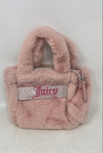 Load image into Gallery viewer, Juicy Couture Womens Pink Inner Pocket Rhinestone Zipper Mini Tote Handbag
