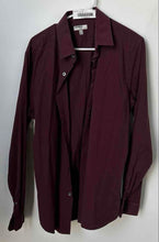 Load image into Gallery viewer, Express 1MX Mens Red Fitted Long Sleeve Collared Dress Shirt Size Large
