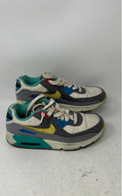 Load image into Gallery viewer, Nike Kids Air Max 90 SE White Gray Blue Low Top Lace-Up Sneaker Shoes Size 5Y
