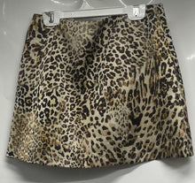 Load image into Gallery viewer, Zara Womens Brown Black Animal Print Side Zip Stretch A-Line Skirt Size Medium
