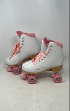 Load image into Gallery viewer, Roller Derby Womens Pixie Pink White High Top Adjustable Roller Skates Size 7-10
