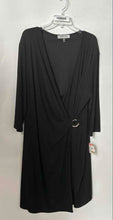 Load image into Gallery viewer, Kasper Womens Black V-Neck Long Sleeve Tie Waist Wrap Dress Size 3X With Tag
