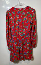 Load image into Gallery viewer, Zara Womens Red Floral Print Long Sleeve V-Neck One-Piece Romper Size M
