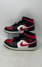Load image into Gallery viewer, Nike Mens Air Jordan 1 Mid 554724-079 Red Black Lace-Up Sneaker Shoes Size 10

