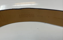 Load image into Gallery viewer, Michael Kors Womens 553143 White Gray Monogram Buckle Adjustable Belt With Tag
