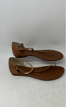 Load image into Gallery viewer, Michael Kors Womens Brown Leather Ankle Strap Flat Thong Sandals Size 7.5M
