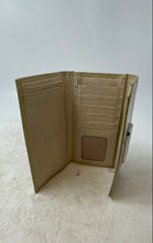 Load image into Gallery viewer, Prune Womens Beige Patent Leather Credit Card Slots Snap Trifold Wallet
