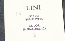 Load image into Gallery viewer, Lini Womens Green Black Zebra Print V-Neck Back-Zip Sheath Dress Size S With Tag
