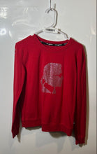 Load image into Gallery viewer, Karl Lagerfeld Womens Red Rhinestone Long Sleeve Pullover Sweatshirt Size XS

