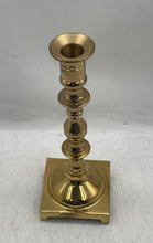 Load image into Gallery viewer, Vintage Gold-Tone Brass Square Base Candlestick Candle Holder Collectible
