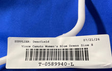 Load image into Gallery viewer, Vince Camuto Womens Blue Sleeveless Exposed Front Zipper Fit &amp; Flare Dress Sz 8
