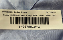Load image into Gallery viewer, Tommy Hilfiger Mens Sky Blue Slim Fit Collared Long Sleeve Dress Shirt Size L/G
