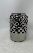 Load image into Gallery viewer, Silver-Tone Geometric Cut-Out Round Edge Tabletop Decorative Vase
