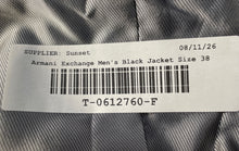 Load image into Gallery viewer, Armani Exchange Mens Black Long Sleeve Collared Single-Breasted Blazer Size 38
