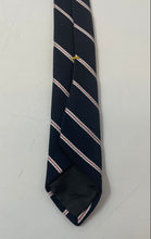 Load image into Gallery viewer, Oscar De La Renta Mens Blue Striped Print Adjustable Formal Pointed Tie
